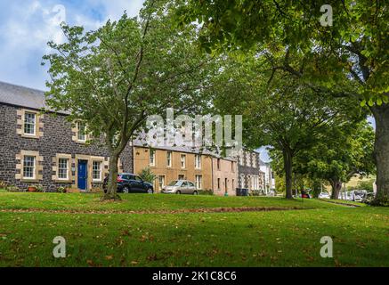 Città Yetholm, confini scozzesi, Regno Unito - Un piccolo villaggio sul sentiero a lunga distanza di Saint Cumberts Way Foto Stock