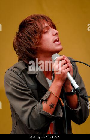 Paolo Nutini, V2007, Hylands Park, Chelmsford, Essex, Regno Unito - 18 agosto 2007 Foto Stock