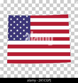 Forma della mappa del Wyoming, stati uniti d'america. Illustrazione vettoriale simbolo icona concetto piatto . Illustrazione Vettoriale