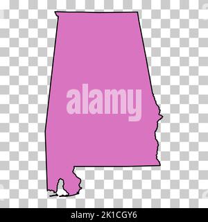 Alabama Shape, stati uniti d'america. Concetto piatto icona simbolo illustrazione vettore . Illustrazione Vettoriale