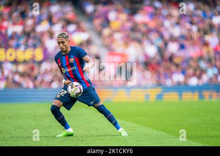 Barcellona, Spagna, 17, settembre, 2022. Spagnolo la Liga: FC Barcelona contro Elche CF. (22) Raphinha Credit: JG/Alamy Live News Foto Stock