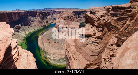 Horseshoe Bend e il fiume Colorado al tramonto, Arizona - USA Foto Stock