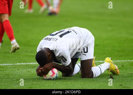 MOENCHENGLADBACH, GERMANIA - 17 SETTEMBRE 2022: Marcus Thuram. La partita di calcio della Bundesliga Borussia Mönchengladbach contro RB Leipzig Foto Stock