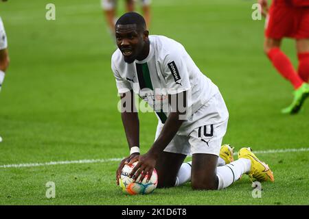 MOENCHENGLADBACH, GERMANIA - 17 SETTEMBRE 2022: Marcus Thuram. La partita di calcio della Bundesliga Borussia Mönchengladbach contro RB Leipzig Foto Stock