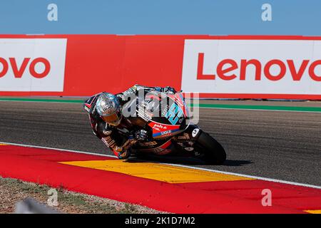 Marcel Schrotter dalla Germania di Liqui Moly intatto GP team con Kalex nel corso delle prove libere Moto2 del Gran Premio Animoca Brands de Aragon al Motorland Aragon Circuit di Alcaniz, Spagna. Foto Stock