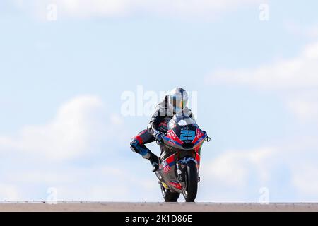 Marcel Schrotter dalla Germania di Liqui Moly intatto GP team con Kalex nel corso delle prove libere Moto2 del Gran Premio Animoca Brands de Aragon al Motorland Aragon Circuit di Alcaniz, Spagna. Foto Stock