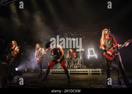 La band svedese Avatar metal si esibisce dal vivo a Oxford Academy, Regno Unito Foto Stock