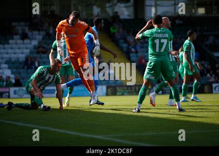 Yeovil Town v Chesterfield Sabato, 17, Settembre, 2022 - Huish Park - Yeovil - Regno Unito Foto obbligatoria: Martin Edwards Foto Stock