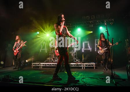 La band svedese Avatar metal si esibisce dal vivo a Oxford Academy, Regno Unito Foto Stock