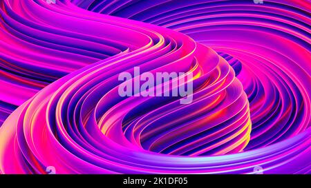Forme di fluido astratto colorato sfondo Olografica poster, ritorto forme di liquido in movimento, onde ultraviolette sfondo texture, 3D gradiente di liquido Foto Stock