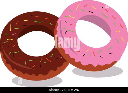ciambelle di cioccolato yummy con fragola Illustrazione Vettoriale