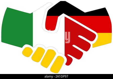 Italia - Germania : Handshake, simbolo di accordo o di amicizia Foto Stock