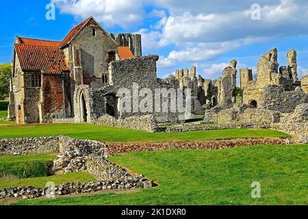 Castello Acre Priorato, Norfolk, rovine monastiche, Cluniac monastic Order, Inghilterra, REGNO UNITO Foto Stock