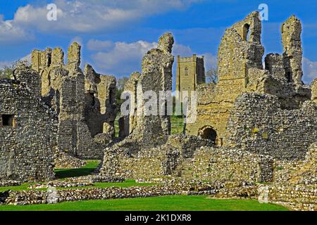 Castello Acre Priorato, Norfolk, rovine monastiche, Cluniac ordine monastico, Inghilterra Foto Stock