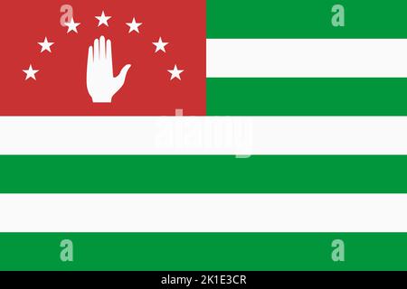 Bandiera di Abkhazia. Bandiera nazionale abkhazia e simbolo patriottico. Colori ufficiali. Illustrazione del vettore piatto. Illustrazione Vettoriale