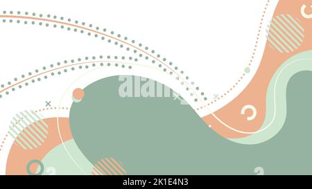 Astratto modello moderno colore pastello forme dinamiche organiche elementi composizioni di macchie colorate e linee su sfondo bianco. Illustrazione vettoriale Illustrazione Vettoriale