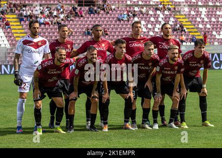 Reggio Calabria, Italia. 17th Set, 2022. Reggina team durante la Reggina 1914 vs COME Cittadella, partita di calcio italiana Serie B a Reggio Calabria, settembre 17 2022 Credit: Independent Photo Agency/Alamy Live News Foto Stock