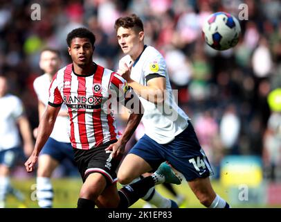 Preston, Inghilterra, 17th settembre 2022. Rhian Brewster di Sheffield Utd durante la partita del campionato Sky Bet a Deepdale, Preston. L'immagine di credito dovrebbe essere: Simon Bellis / Sportimage Foto Stock