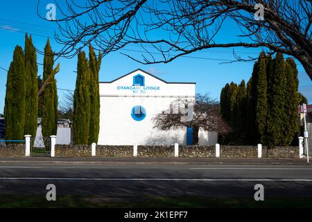 Edificio Otangaki Masonic Lodge, Ashurst, Manawatu, Isola del Nord, Nuova Zelanda Foto Stock