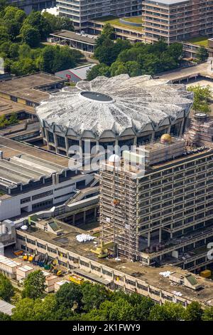 Veduta aerea, RUB, Ruhr-Universität Bochum, lavori di costruzione, sala conferenze Audimax, Querenburg, Bochum, zona della Ruhr, Renania settentrionale-Vestfalia, Germania, Ed Foto Stock