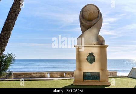 Monumento di Santa Pola sulla costa del Mar Mediterraneo. Costa Blanca. Spagna Foto Stock