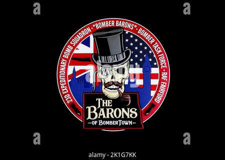 23 EBS "Bomber Barons" B52 - implementazione della Task Force Bomber, patch in PVC RAF Fairford Foto Stock