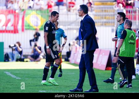 Angel di Maria (Juventus FC) espulso dal campo durante il campionato italiano Serie Una partita di calcio tra Monza e Juventus Torino il 18 settembre 2022 allo stadio Brianteo di Monza - Foto Morgese-Rossini/DPPI Foto Stock