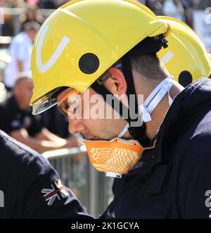 South Wales Fire and Rescue Service, UK Rescue Organization (UKRO) Games, Cardiff Bay, 2018 Foto Stock