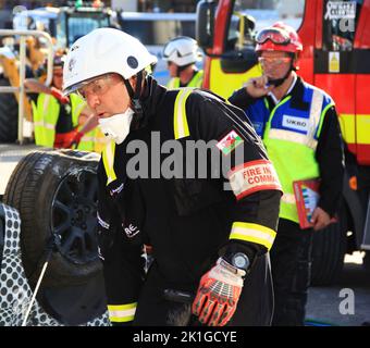 South Wales Fire and Rescue Service, UK Rescue Organization (UKRO) Games, Cardiff Bay, 2018 Foto Stock