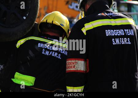 South Wales Fire and Rescue Service, UK Rescue Organization (UKRO) Games, Cardiff Bay, 2018 Foto Stock