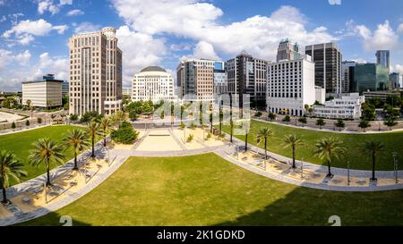 Una vista aerea del centro di Orlando Foto Stock