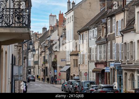 Rue De Lorraine a Beaune, Borgogna Francia. Foto Stock