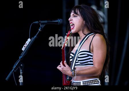 I Bombpops si esibiscono al Riot Fest di Douglas Park domenica 18 settembre 2022 a Chicago, Illinois. (Foto di Christopher Dilts / Sipa USA) Foto Stock