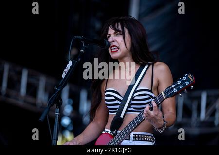 I Bombpops si esibiscono al Riot Fest di Douglas Park domenica 18 settembre 2022 a Chicago, Illinois. (Foto di Christopher Dilts / Sipa USA) Foto Stock