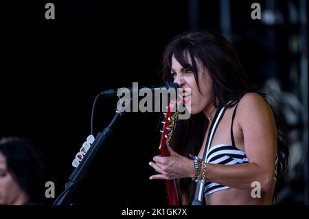 Chicago, Stati Uniti. 18th Set, 2022. I Bombpops si esibiscono al Riot Fest di Douglas Park domenica 18 settembre 2022 a Chicago, Illinois. (Foto di Christopher Dilts/Sipa USA) Credit: Sipa USA/Alamy Live News Foto Stock