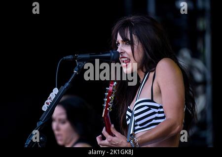 Chicago, Stati Uniti. 18th Set, 2022. I Bombpops si esibiscono al Riot Fest di Douglas Park domenica 18 settembre 2022 a Chicago, Illinois. (Foto di Christopher Dilts/Sipa USA) Credit: Sipa USA/Alamy Live News Foto Stock