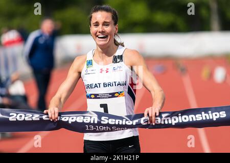 Charlie Follett di Gran Bretagna vince la medaglia d'oro ai campionati europei di pentathlon senior a Szekesfehervar, Ungheria, 18 settembre 2022. (CTK Foto Stock