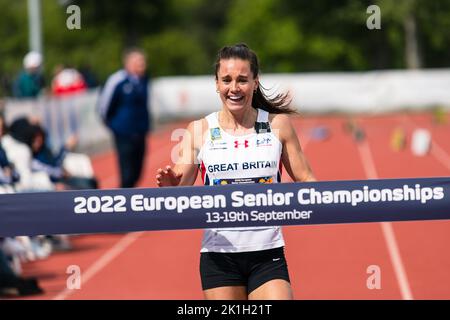 Charlie Follett di Gran Bretagna vince la medaglia d'oro ai campionati europei di pentathlon senior a Szekesfehervar, Ungheria, 18 settembre 2022. (CTK Foto Stock