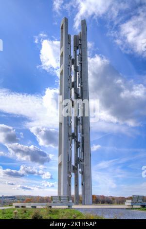 La Torre delle voci al Flight 93 Memorial del 11th settembre a Stoystown, Pennsylvania. Foto Stock