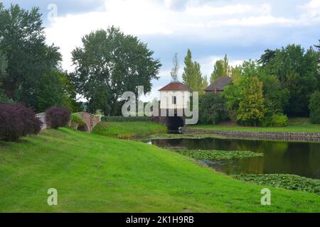 Woerlitz, patrimonio giardino paesaggio in Sassonia-Anhalt, Germania Foto Stock