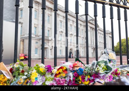 Londra, Regno Unito - Settembre 11 2022: Buckingham Palace la residenza reale del monarca del Regno Unito Foto Stock