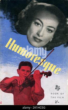 Prima copertina del British Book of the Film per JOAN CRAWFORD e JOHN GARFIELD in HUMORESQUE 1946 regista JEAN NEGULESCO breve storia Fannie Hurst Warner Bros. Foto Stock