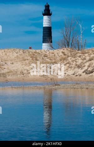 Il faro di Big Point Sable a nord di Ludington, Michigan Foto Stock