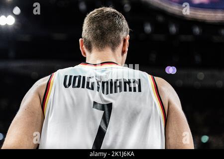 Berlino, Germania. 18th Set, 2022. Johannes Voigtmann di Germania visto durante il terzo posto di gioco della FIBA Eurobasket 2022 tra Germania e Polonia alla Mercedes Benz Arena. Punteggio finale; Germania 82: 69 Polonia. (Foto di Nicholas Muller/SOPA Images/Sipa USA) Credit: Sipa USA/Alamy Live News Foto Stock