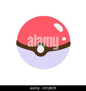 Disegno a mano carino isolato clipart illustrazione di pokeball Illustrazione Vettoriale