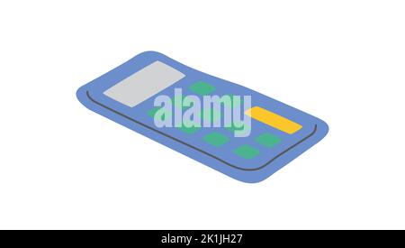 Vettore calcolatrice. 3D illustrazione per aziende, calcolatrice, finanza, denaro Illustrazione Vettoriale
