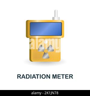 Icona del misuratore di radiazioni. 3d illustrazione della raccolta di misurazione. Creative Radiation Meter 3D icona per web design, modelli, infografiche e altro ancora Illustrazione Vettoriale