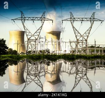 Attiva una centrale nucleare Foto Stock