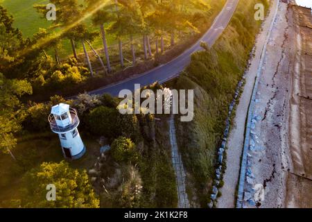 Faro di Lepe - Drone Shot - Inghilterra Foto Stock