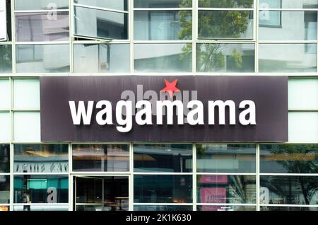 wagamama cibo ristorante segno camden città londra uk Foto Stock